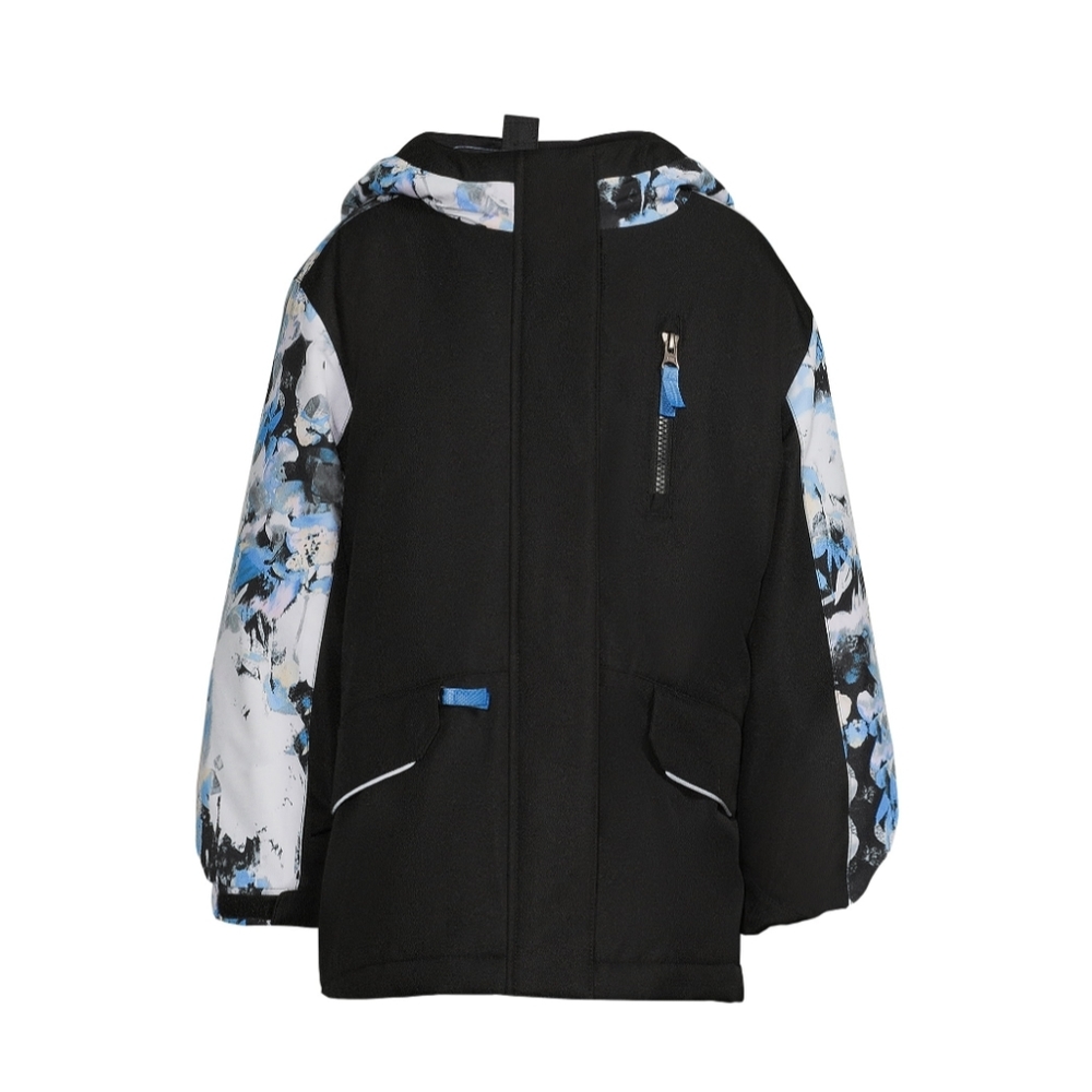 Swiss Tech Girls Jacket with Hood 3-in-1 Black Floral NWT